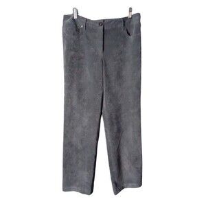 Larry Levine Gray Corduroy Straight Leg Dress Pants Womens 10 Career Business